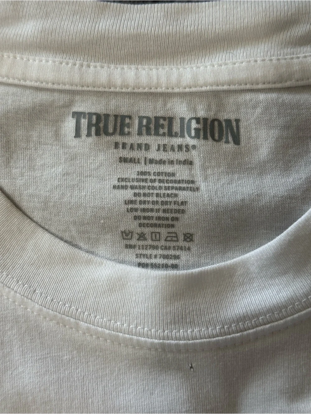 True Religion White Tee with Roaring Tiger Graphic